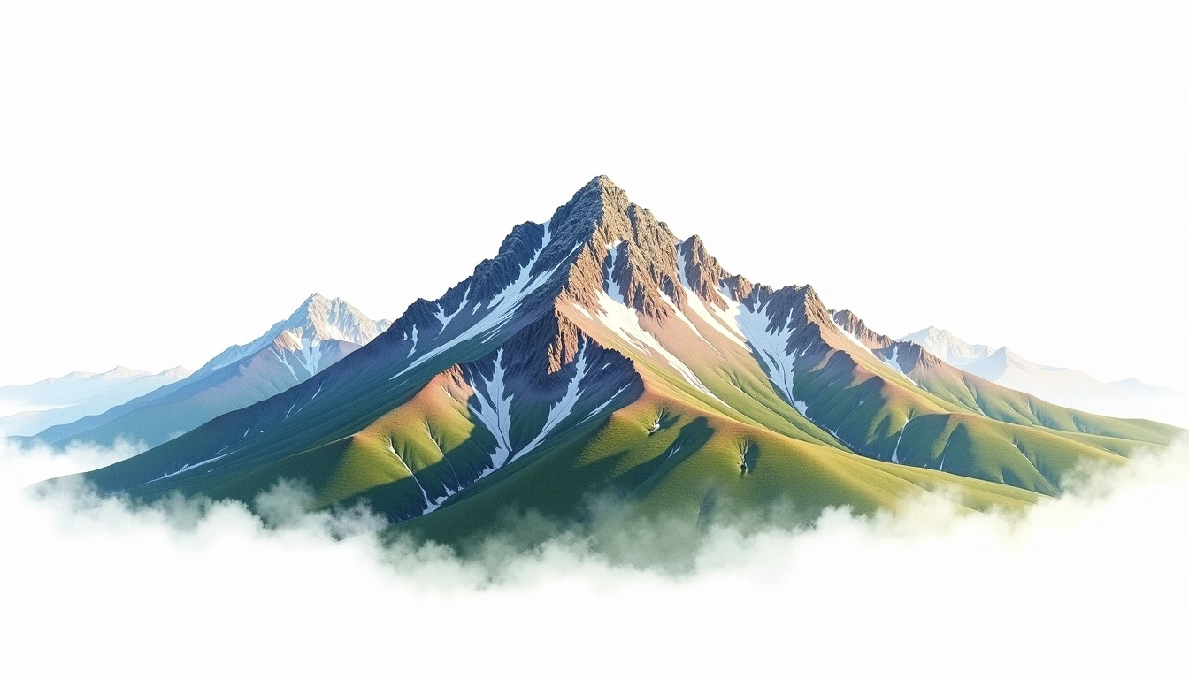 Mount Stuart — 2,871m — United States — watercolor illustration