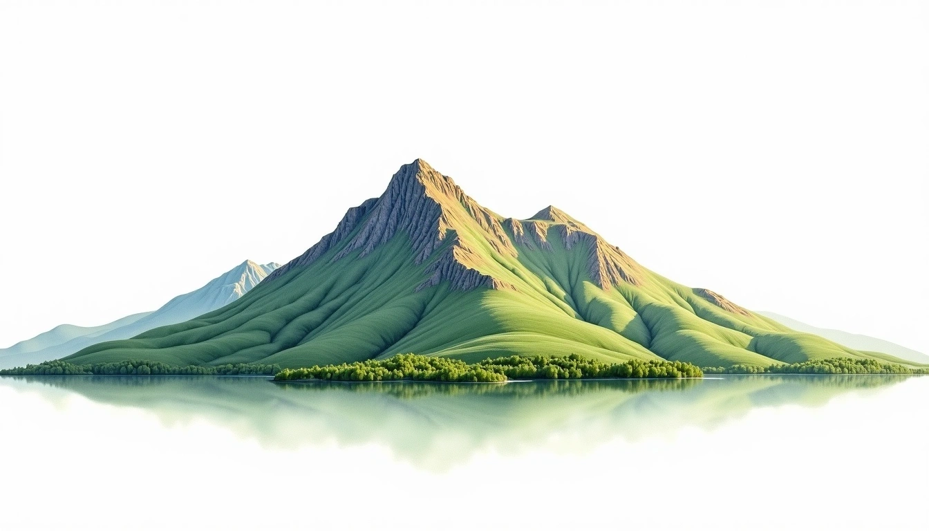 Mount Sunapee — 1,018m — United States — watercolor illustration