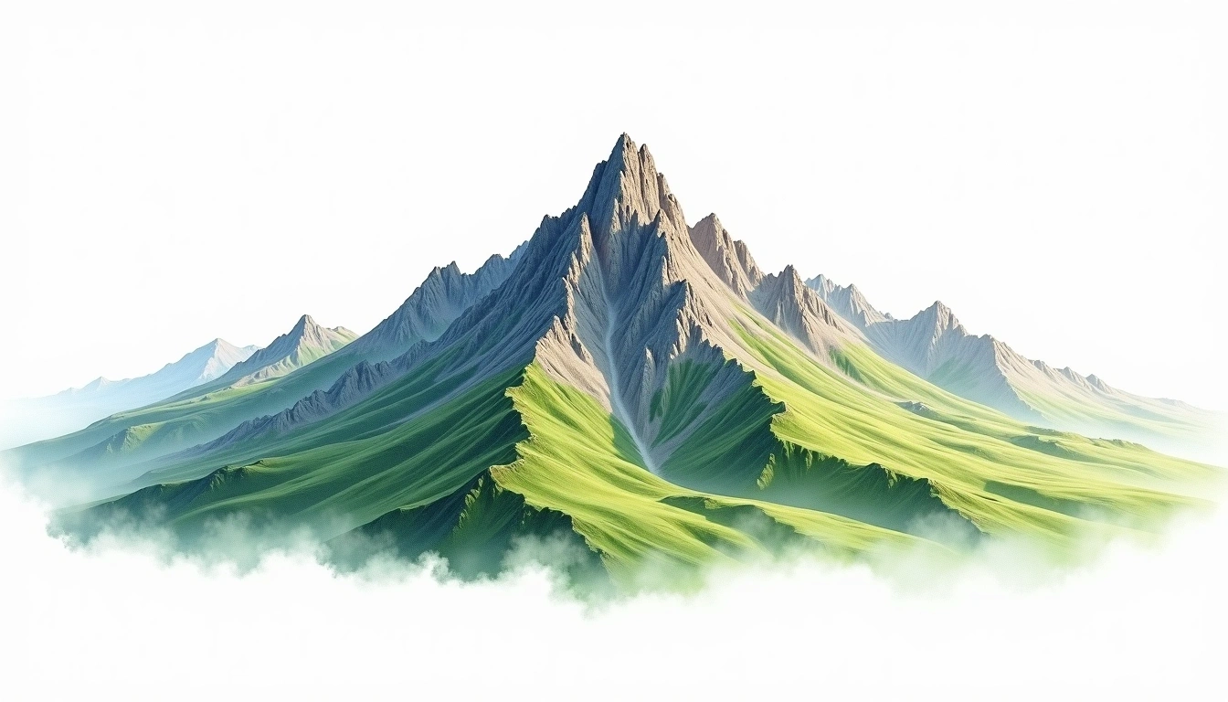 Mount Superamare — 3,668m — Papua New Guinea — watercolor illustration