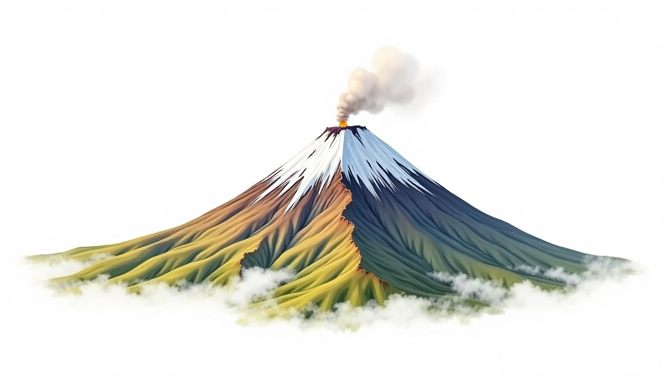 Mount Suphan — 4,058m — Turkey — watercolor illustration