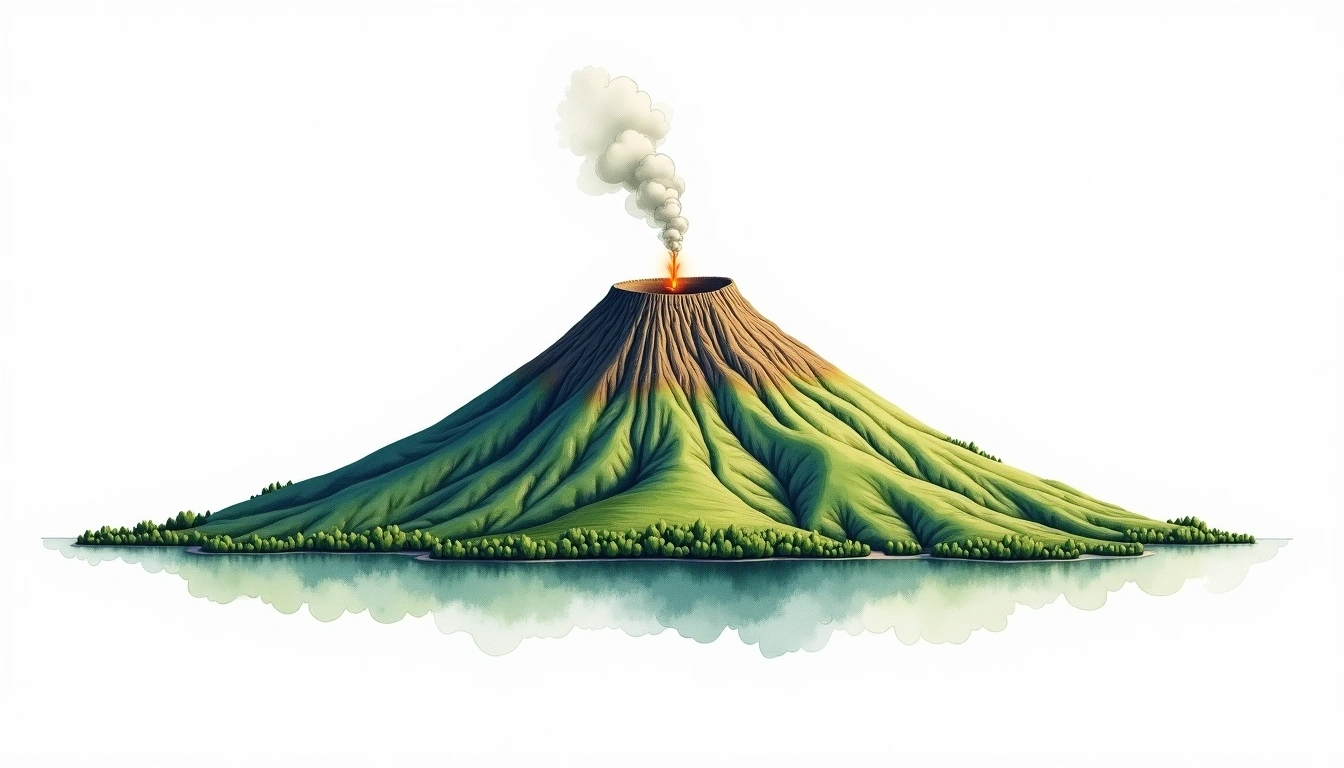 Mount Suswa — 2,356m — Kenya — watercolor illustration