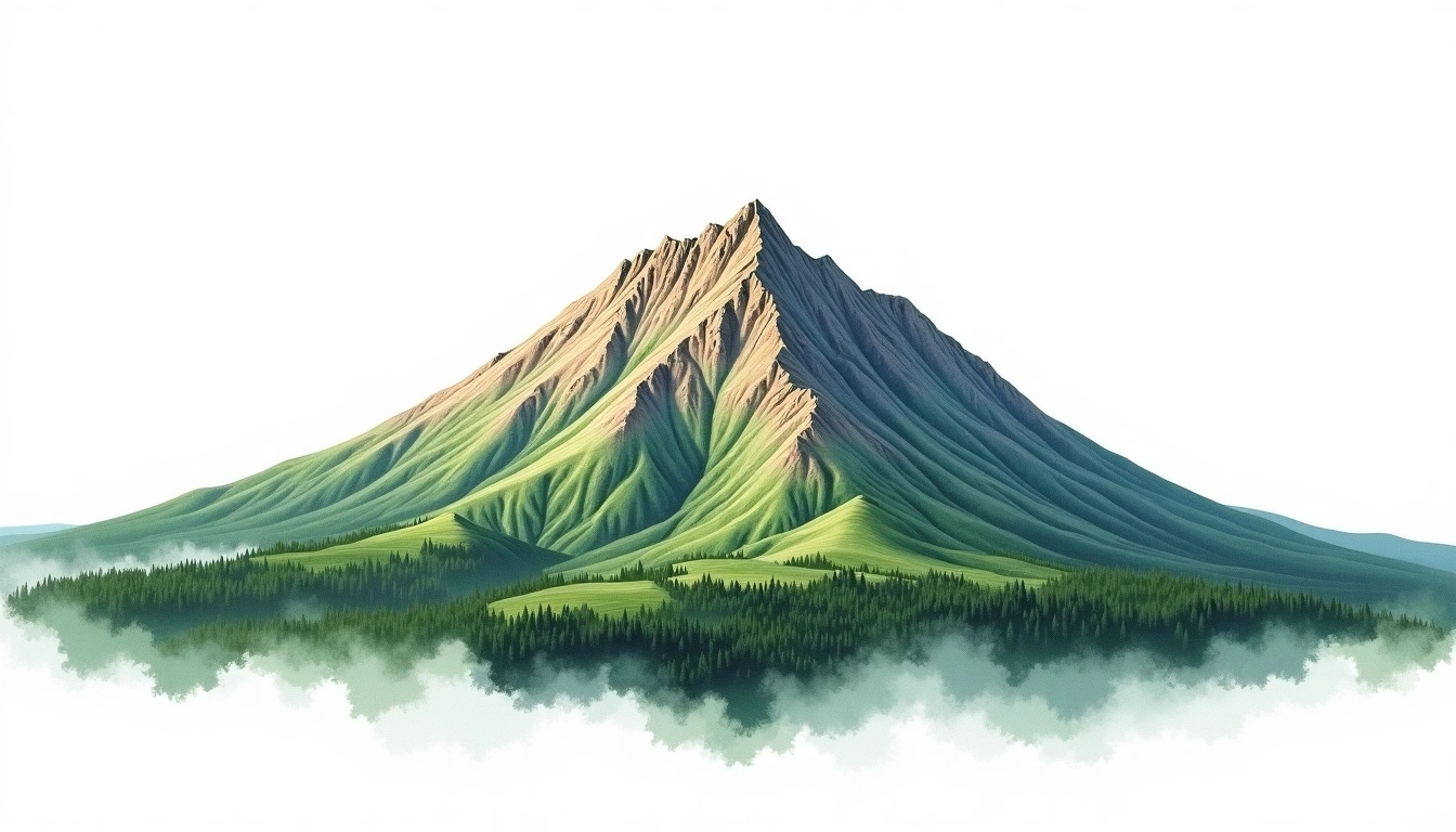Mount Tantalus — 2,603m — Canada — watercolor illustration