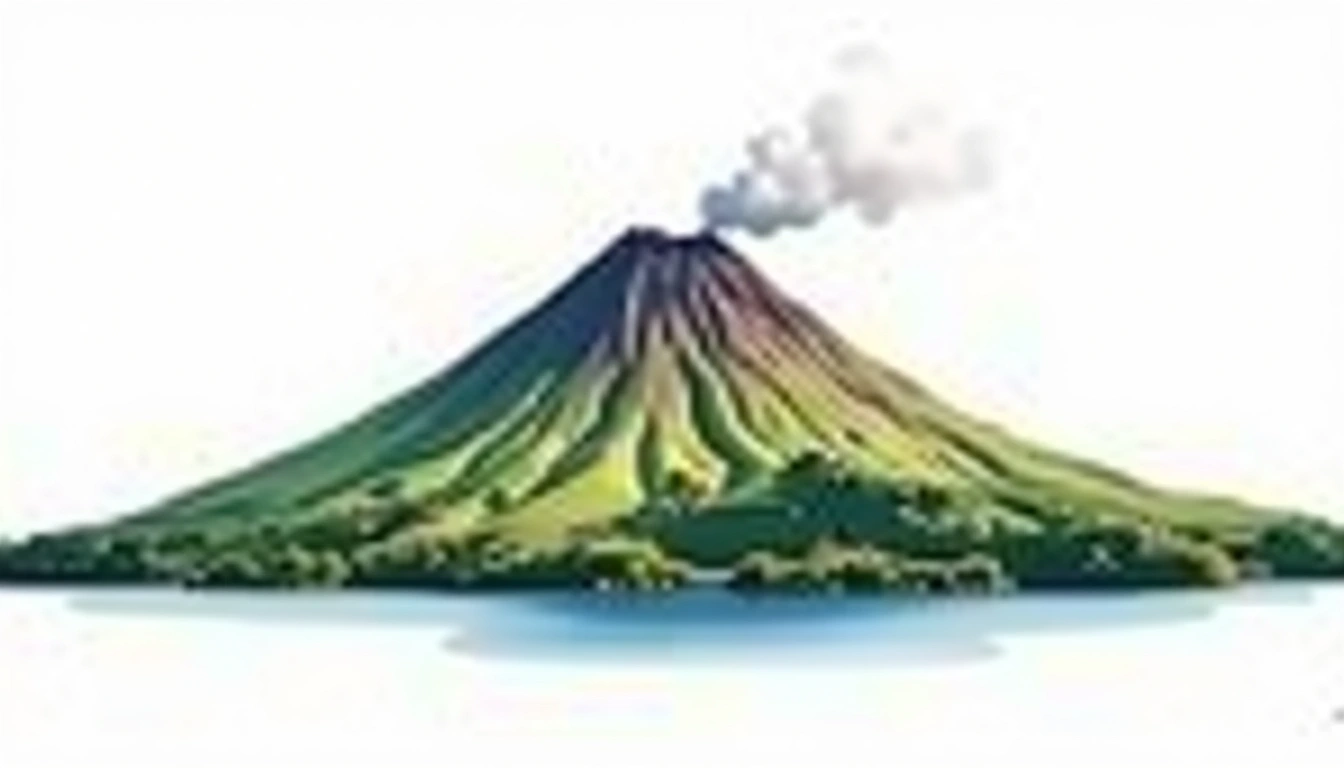 Mount Taranaki — 2,518m — New Zealand — watercolor illustration