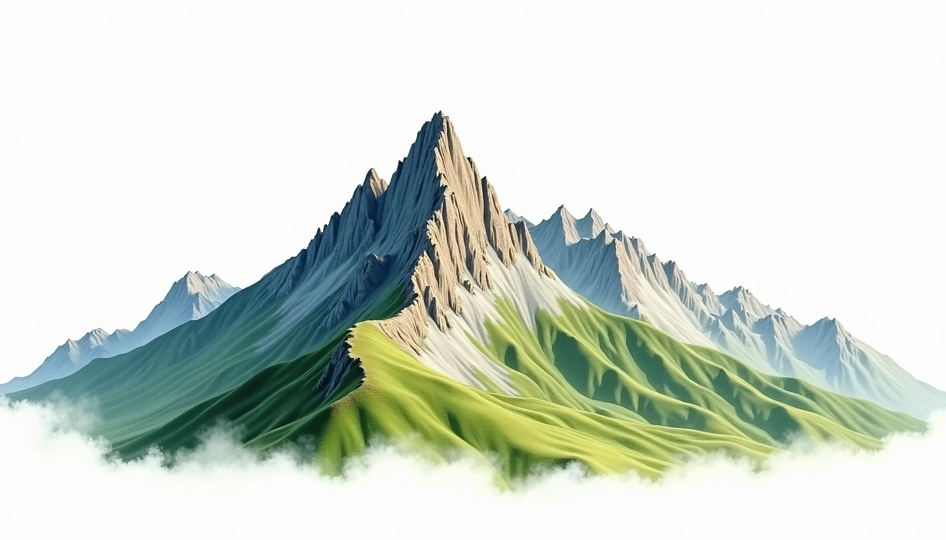 Mount Tate — 3,015m — Japan — watercolor illustration