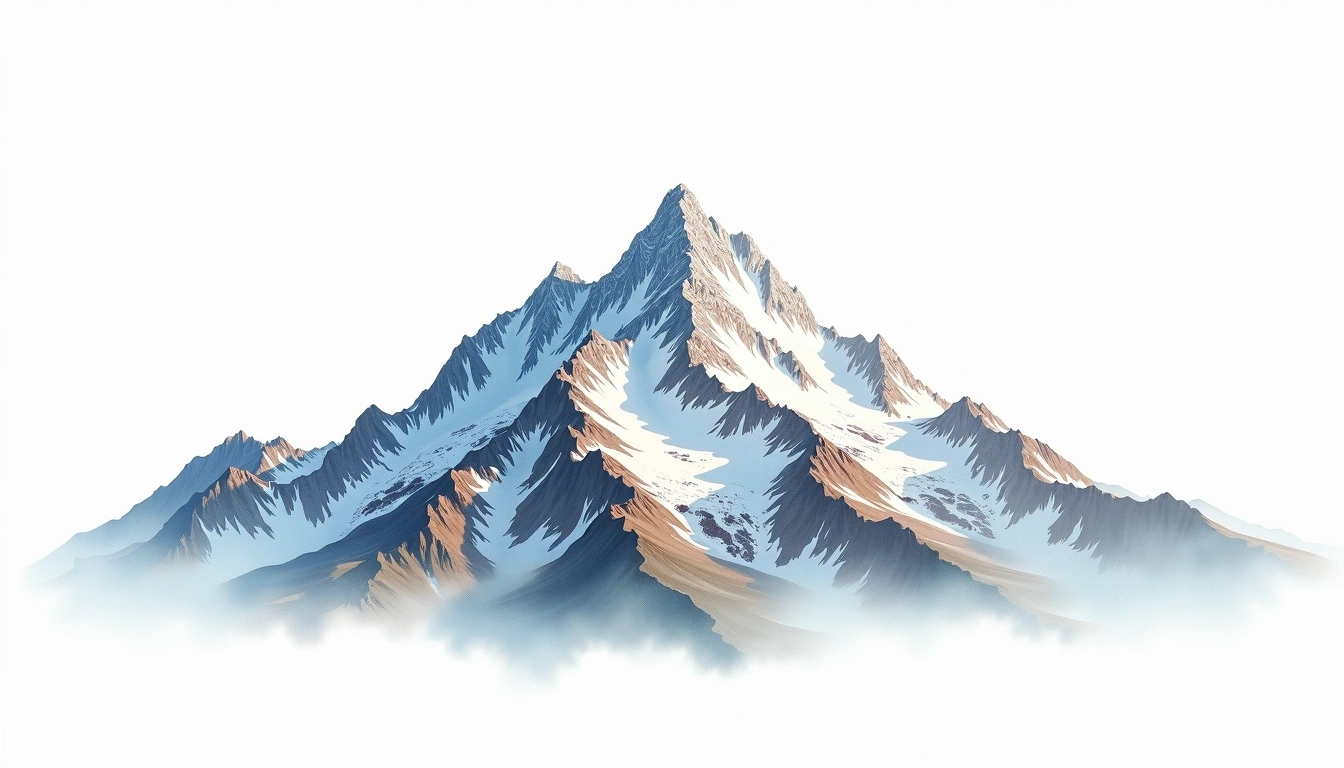 Mount Temple — 3,543m — Canada — watercolor illustration