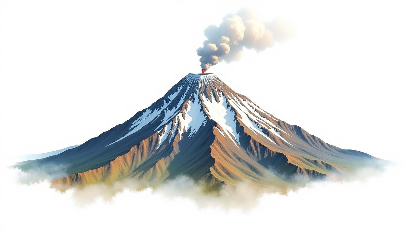 Mount Terror — 3,262m — Antarctica — watercolor illustration