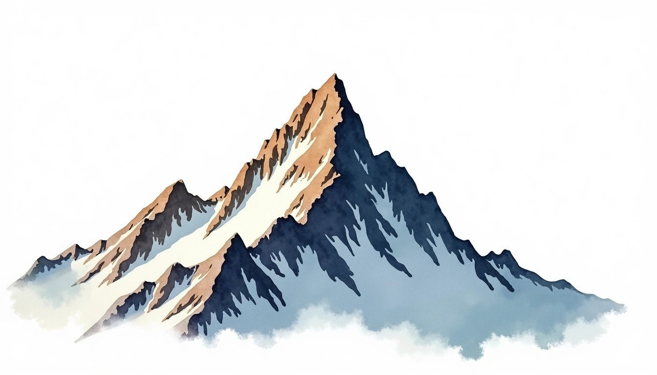 Mount Thielsen — 2,799m — United States — watercolor illustration