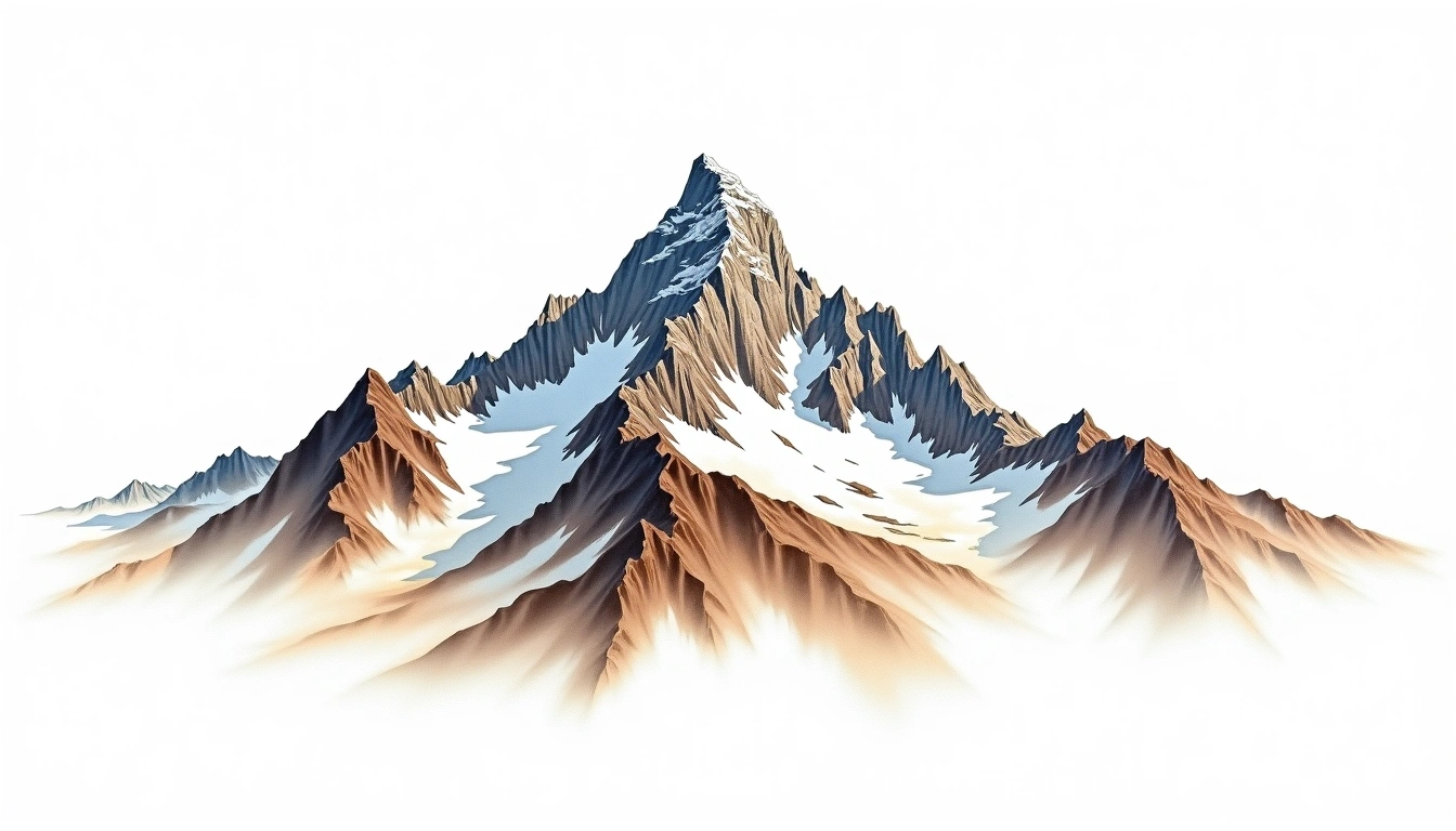 Mount Tom — 4,149m — United States — watercolor illustration