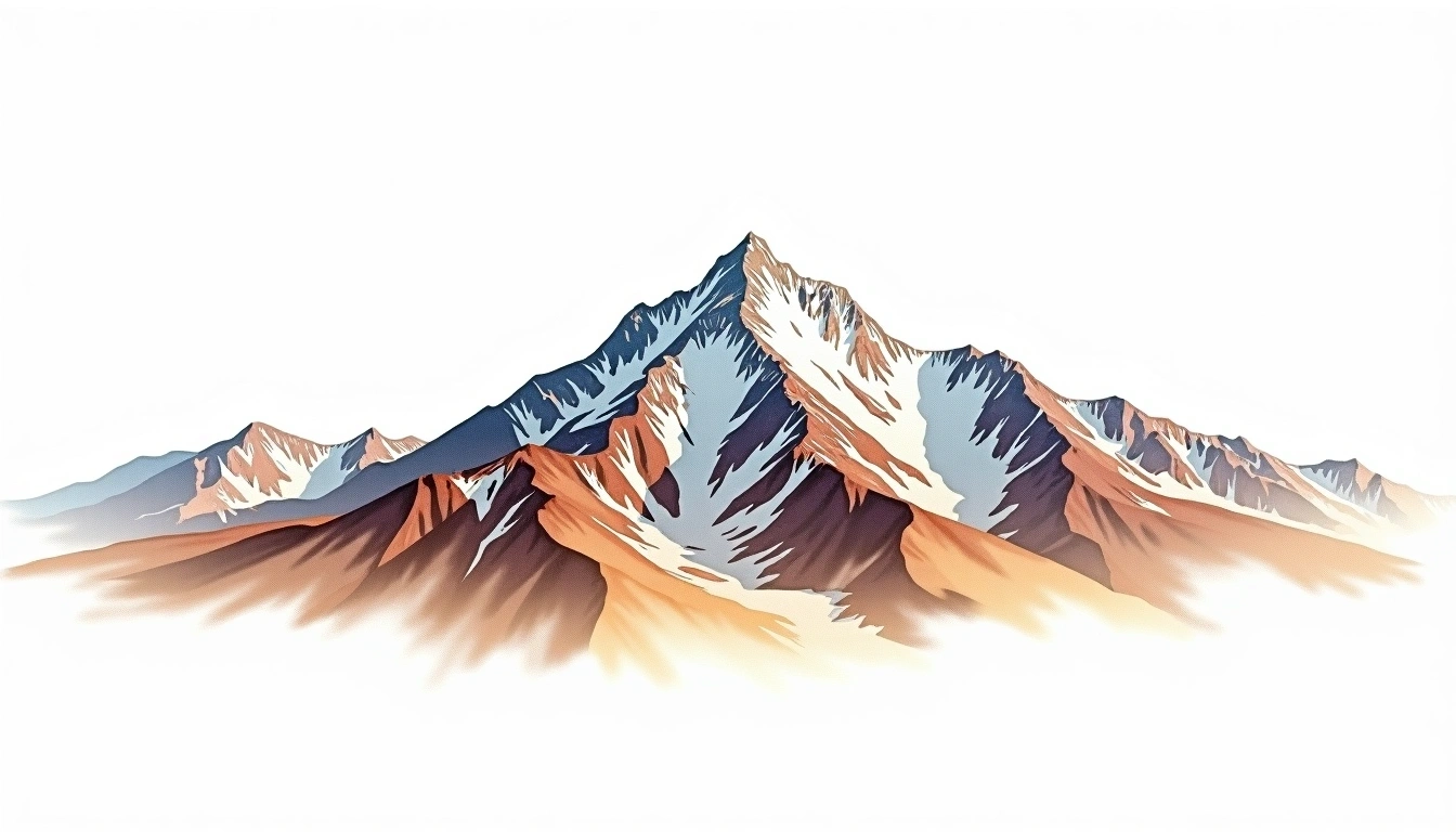 Mount Toubkal — 4,167m — Morocco — watercolor illustration