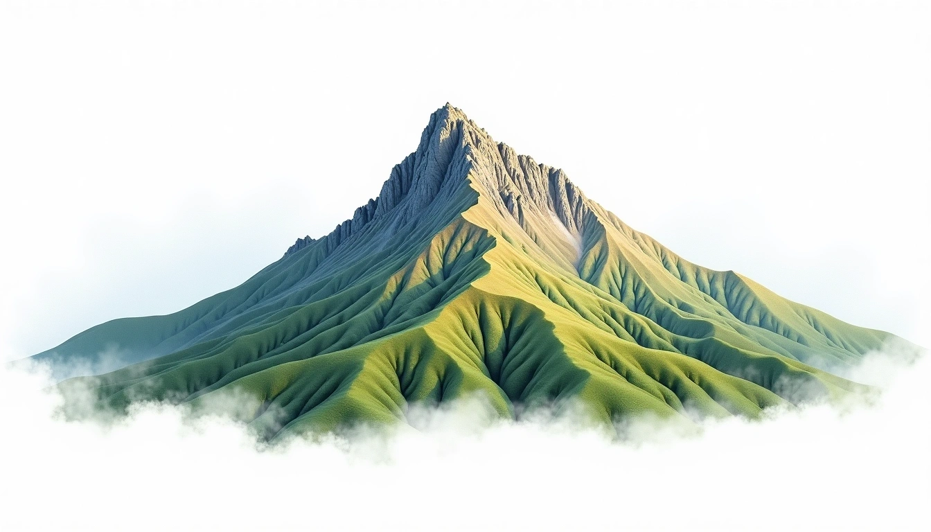 Mount Kosciuszko South — 2,196m — Australia — watercolor illustration