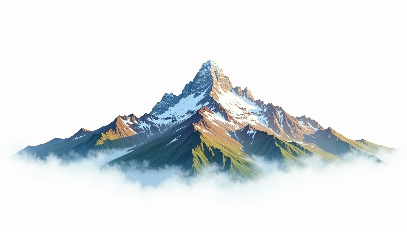 Mount Tyndall — 4,275m — United States — watercolor illustration