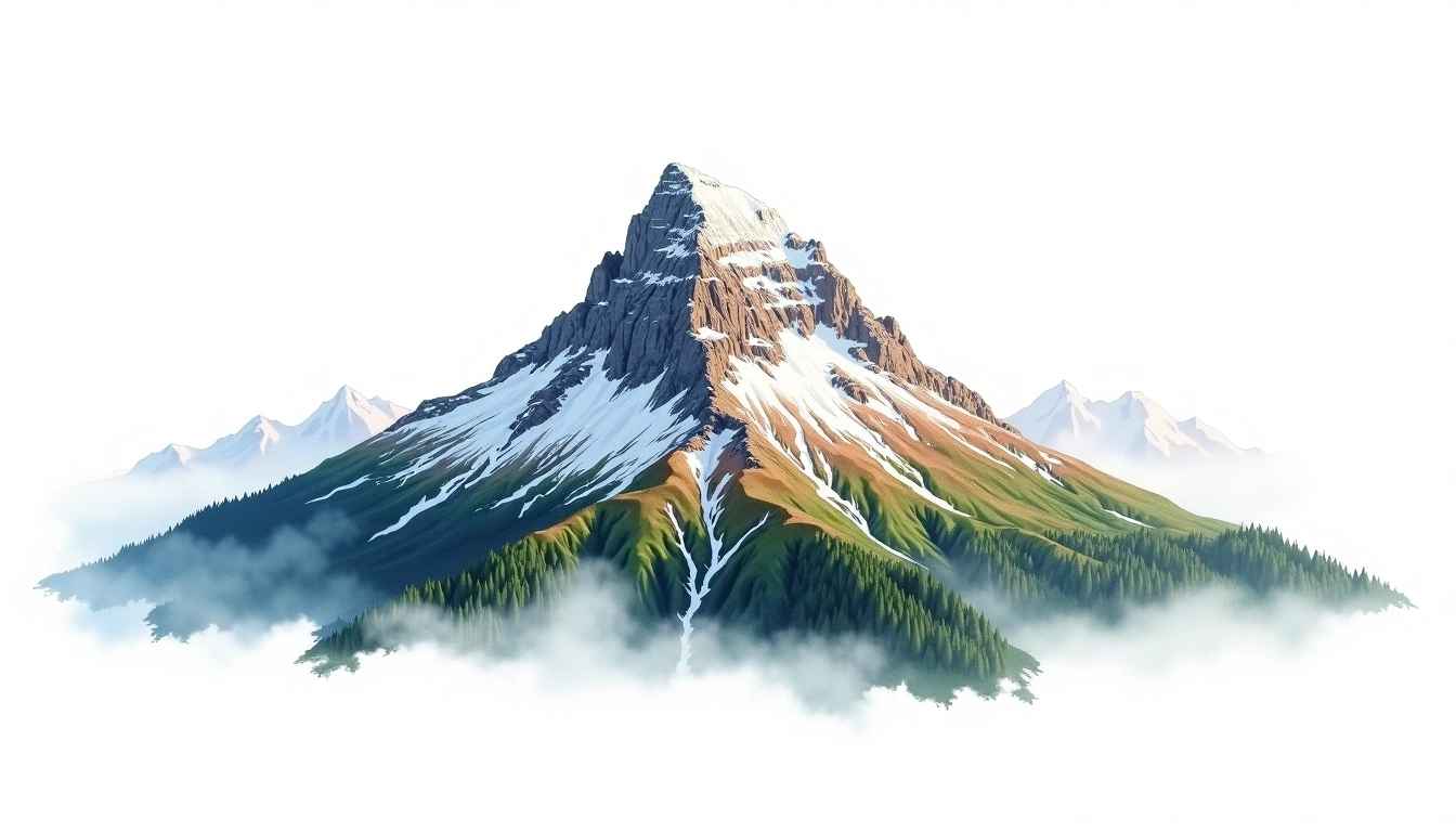 Mount Veniaminof — 2,507m — United States — watercolor illustration