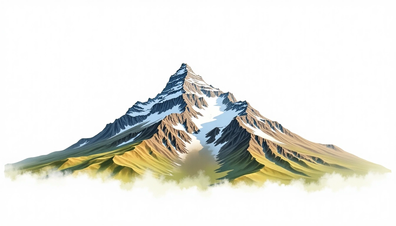 Mount Victoria — 3,464m — Canada — watercolor illustration