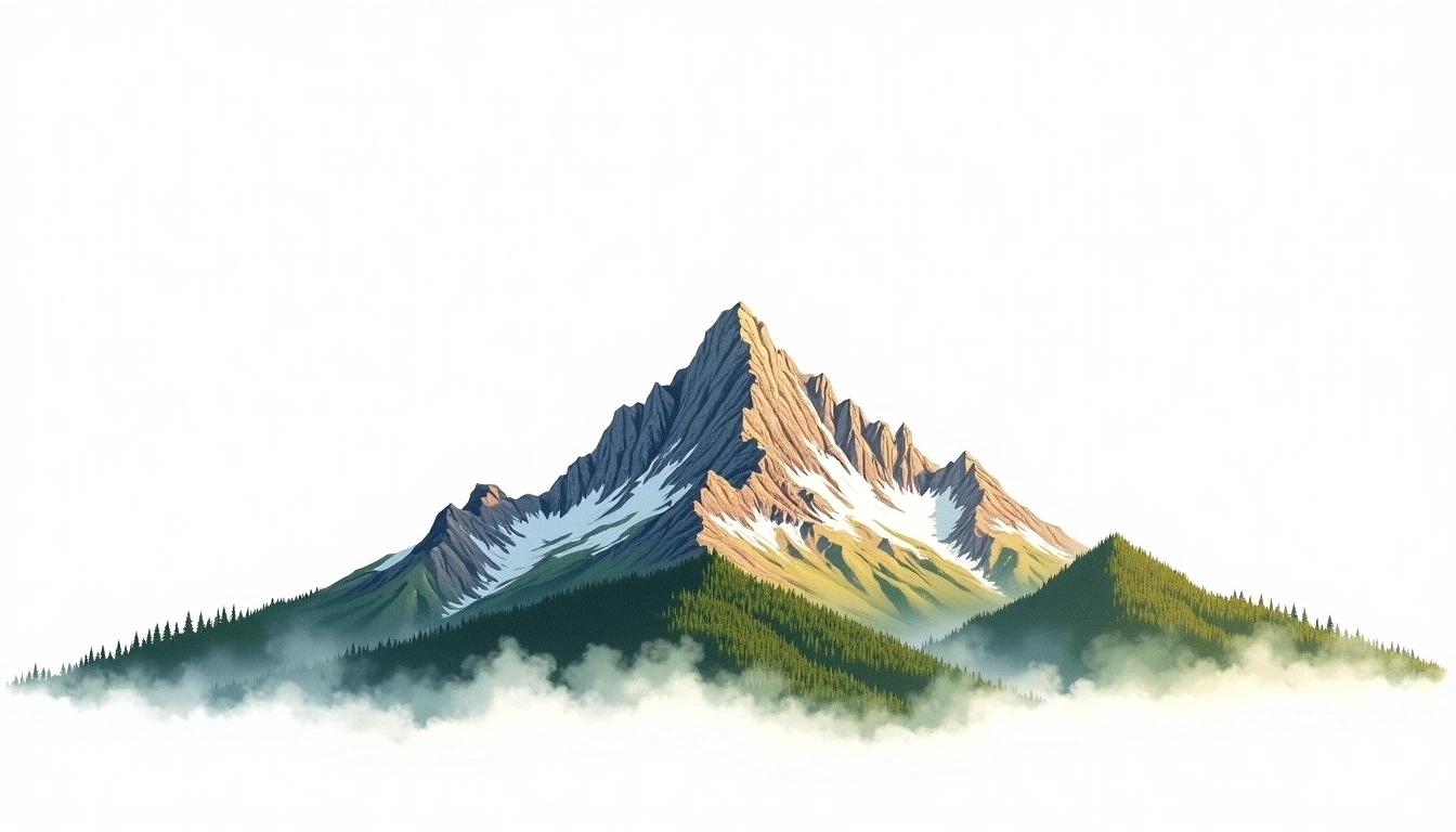 Mount Vihren — 2,914m — Bulgaria — watercolor illustration