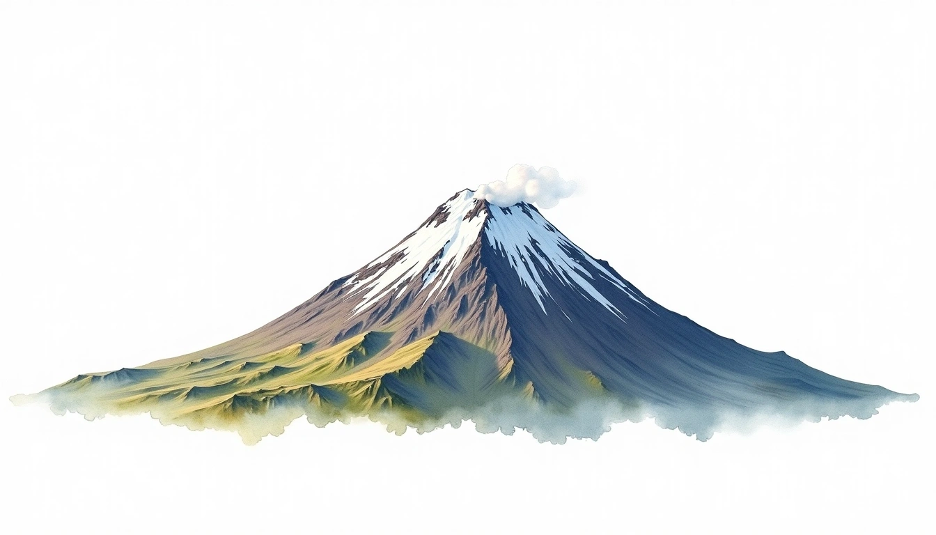 Mount Waesche — 3,292m — Antarctica — watercolor illustration