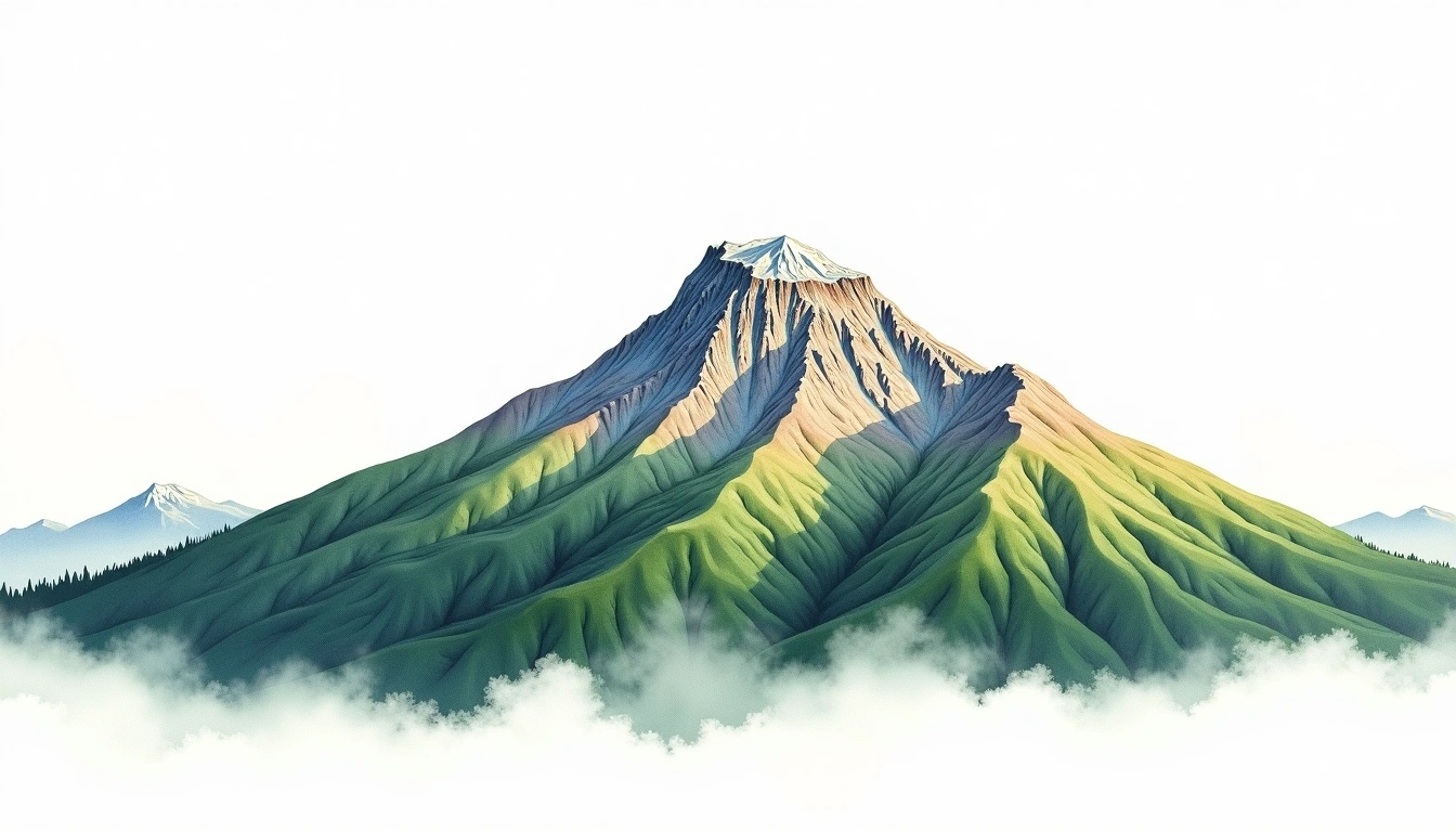 Mount Washington — 1,917m — United States — watercolor illustration