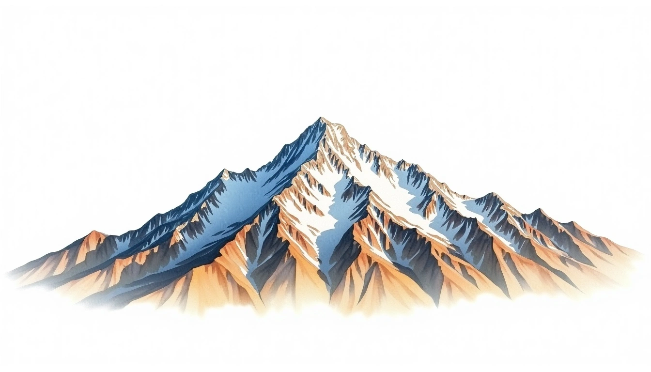 Mount Whitney — 4,421m — United States — watercolor illustration