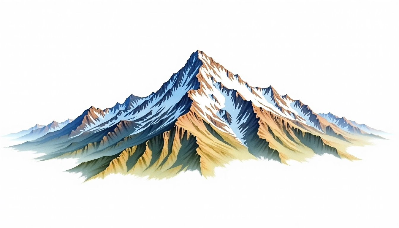 Mount Williamson — 4,382m — United States — watercolor illustration