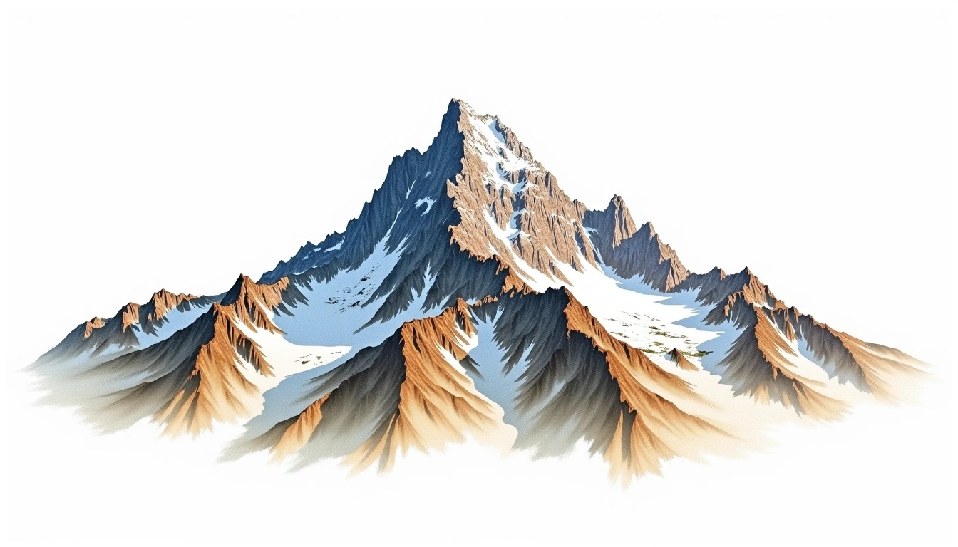 Mount Young — 4,240m — United States — watercolor illustration