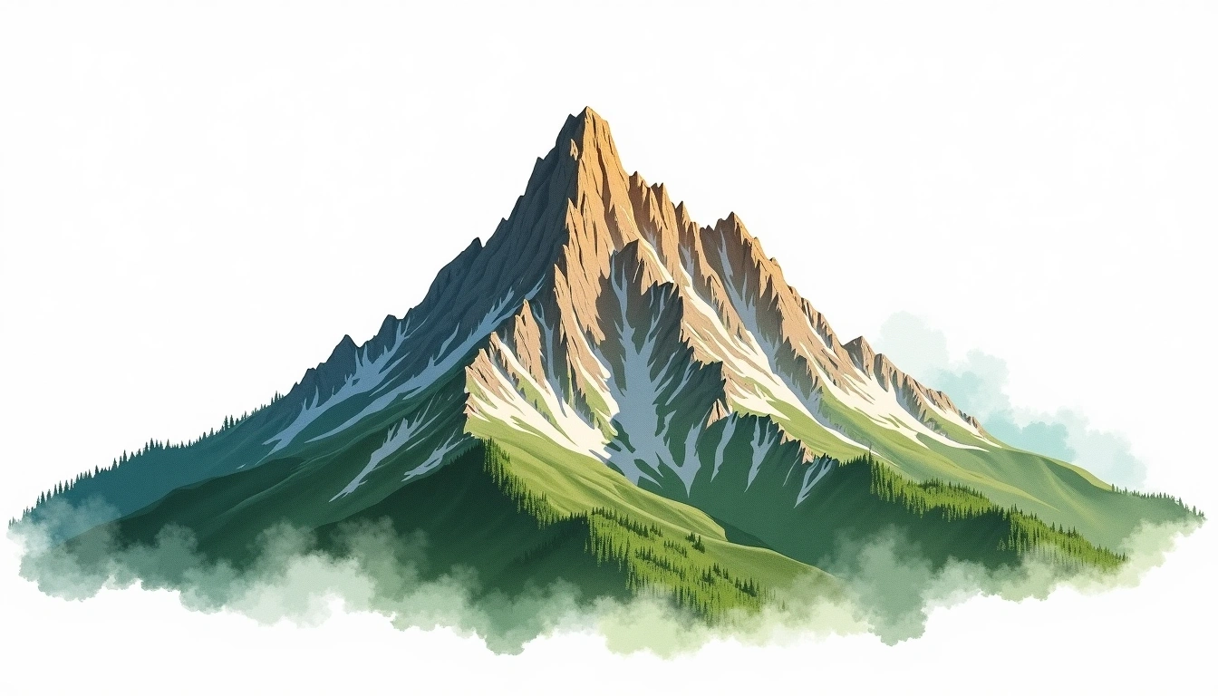 Mount Zeil — 1,531m — Australia — watercolor illustration