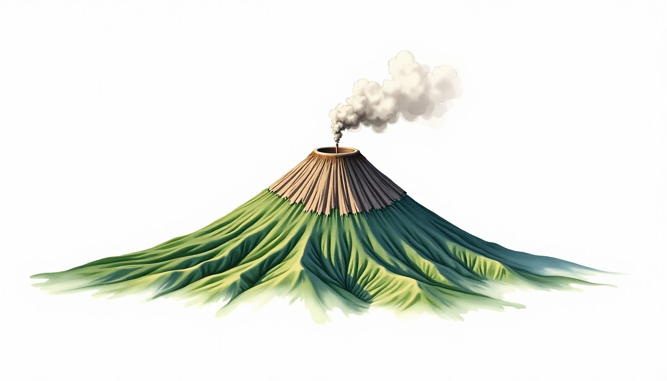 Mousa Ali — 2,028m — Djibouti — watercolor illustration