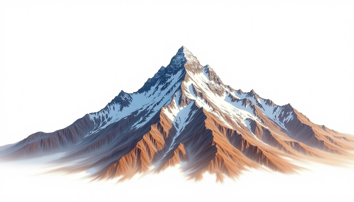 Mrigthuni — 6,855m — India — watercolor illustration