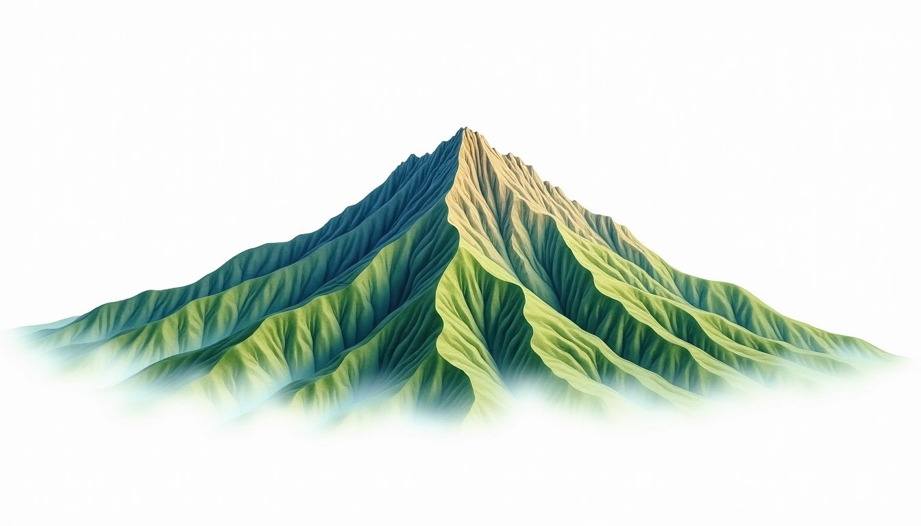 Mudeungsan — 1,187m — South Korea — watercolor illustration