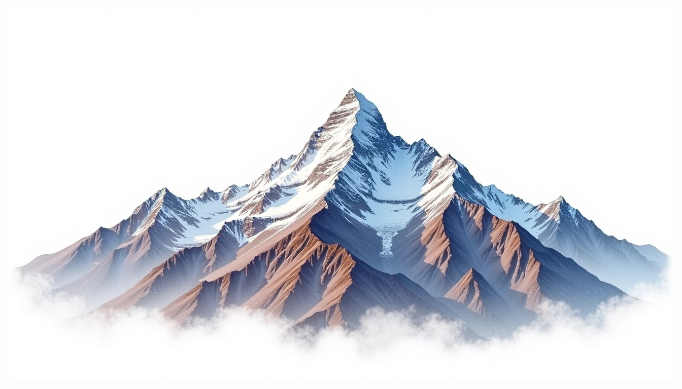 Mukut Himal — 6,087m — Nepal — watercolor illustration