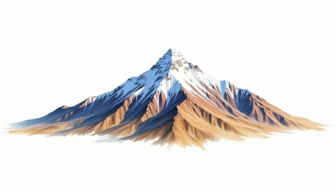 Munku-Sardyk — 3,491m — Russia — watercolor illustration