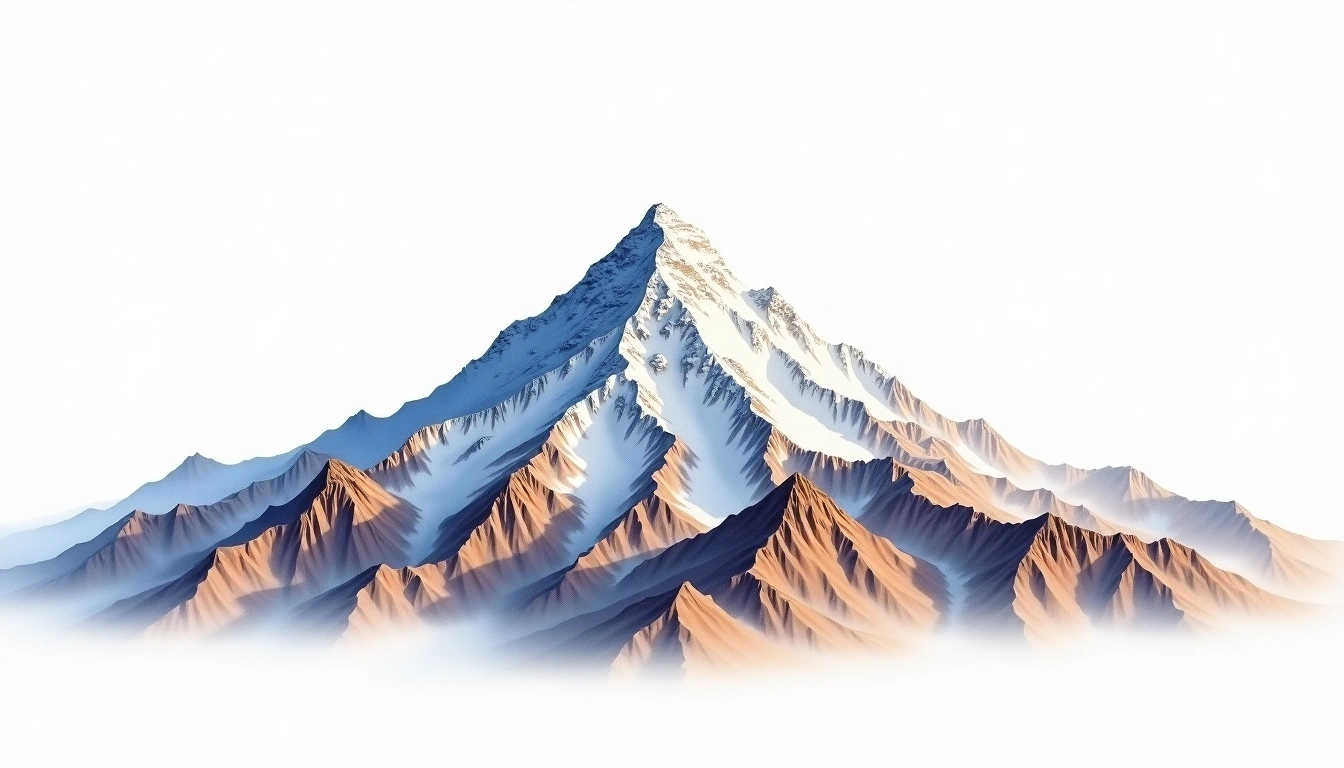 Muztagata — 7,546m — China — watercolor illustration