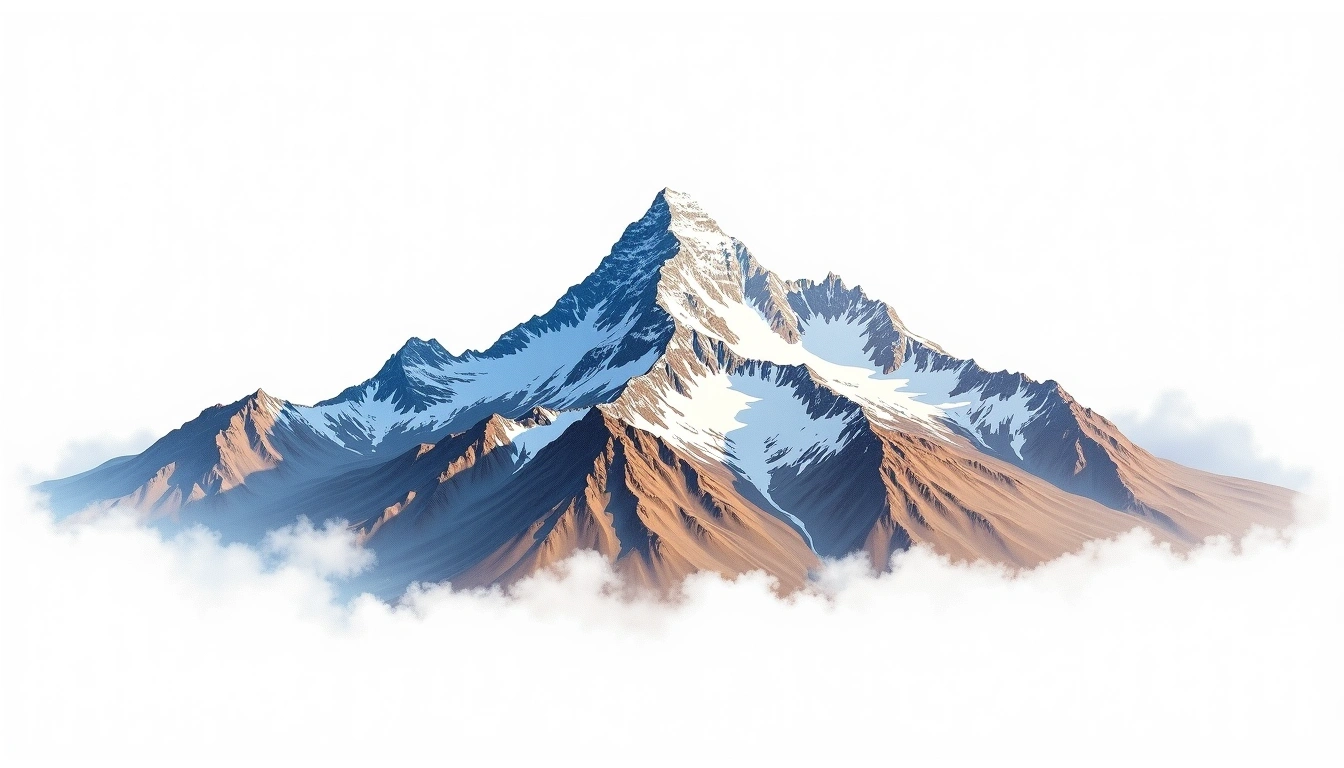 Muztagh Ata — 7,509m — China — watercolor illustration