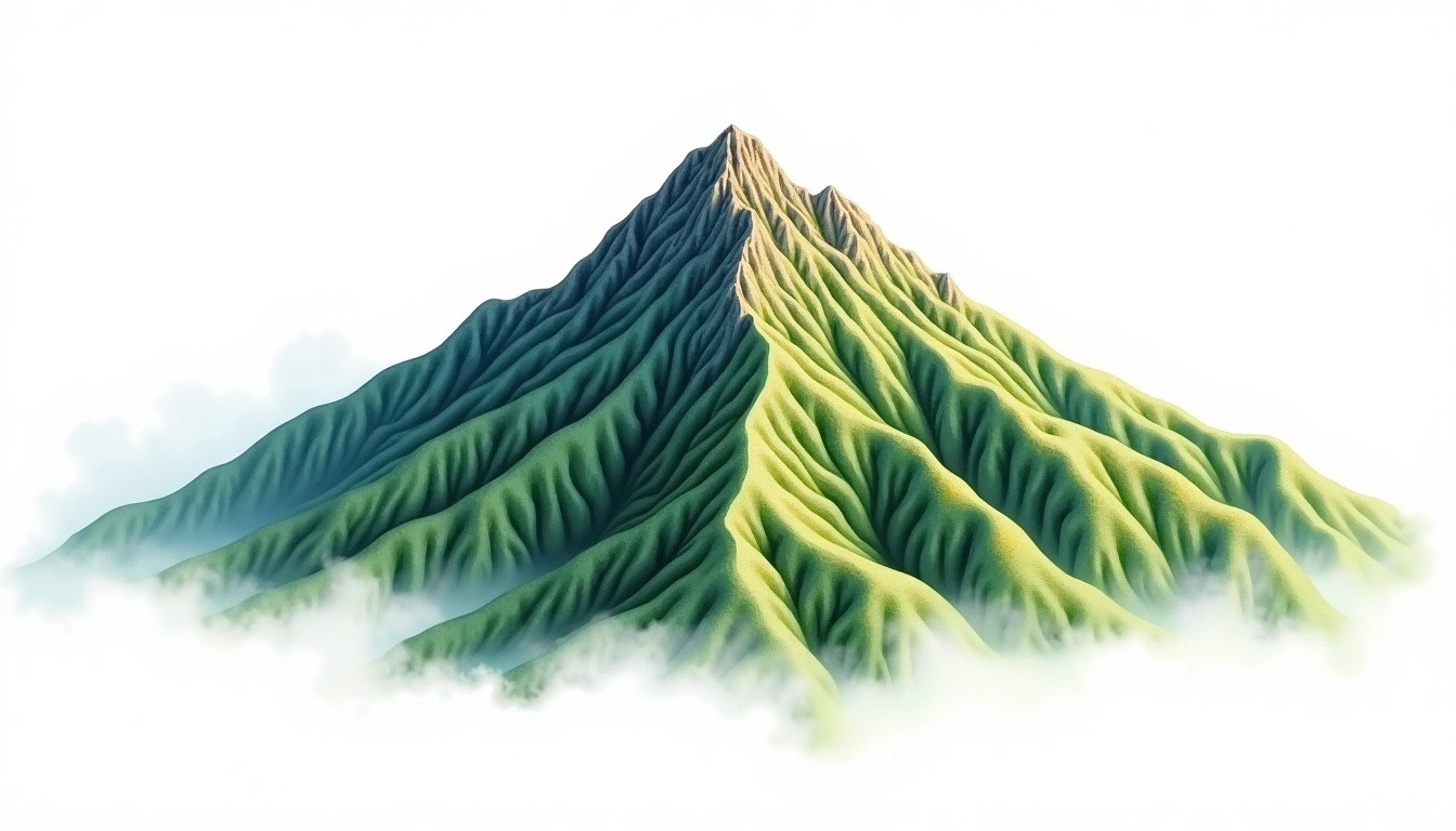 Myeongseongsan — 923m — South Korea — watercolor illustration