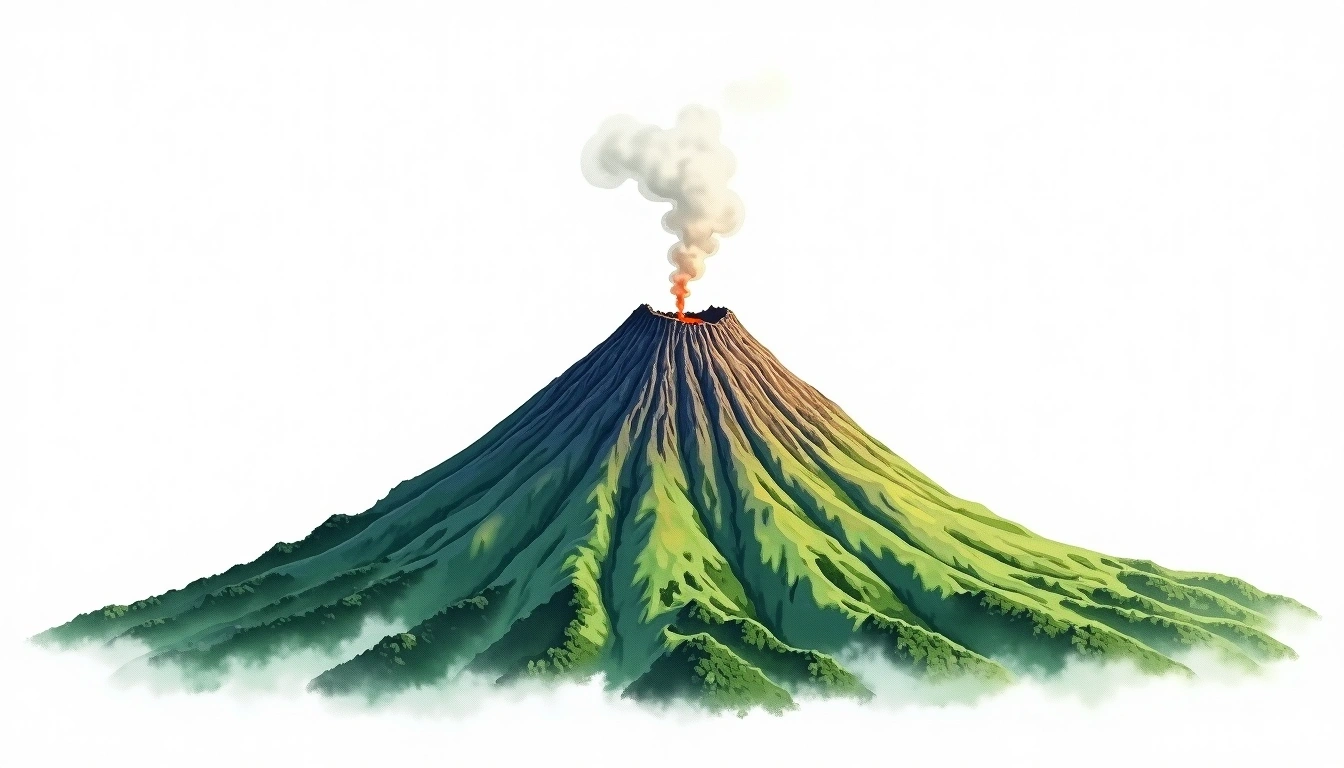 Myoko-san — 2,454m — Japan — watercolor illustration