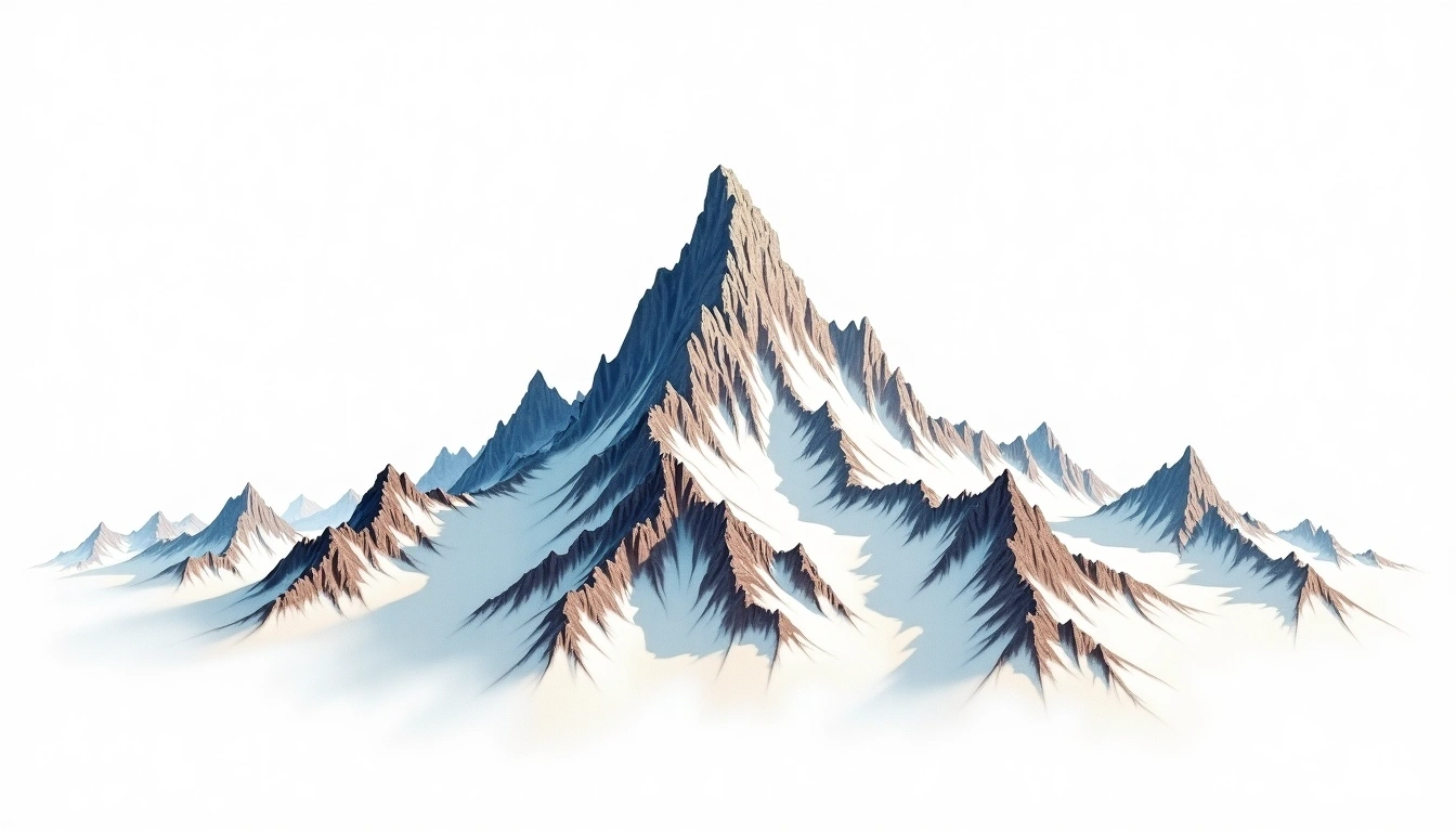 Nadelhorn — 4,327m — Switzerland — watercolor illustration