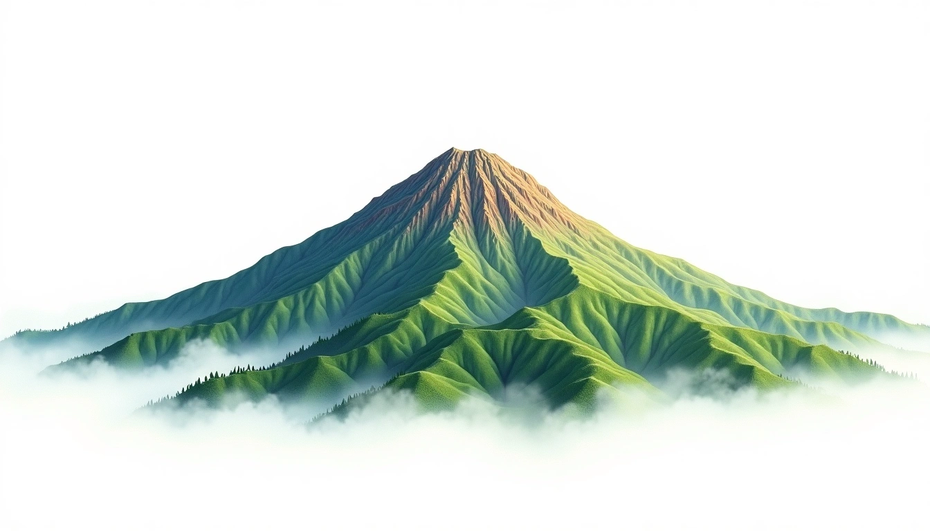 Naeba-san — 2,145m — Japan — watercolor illustration