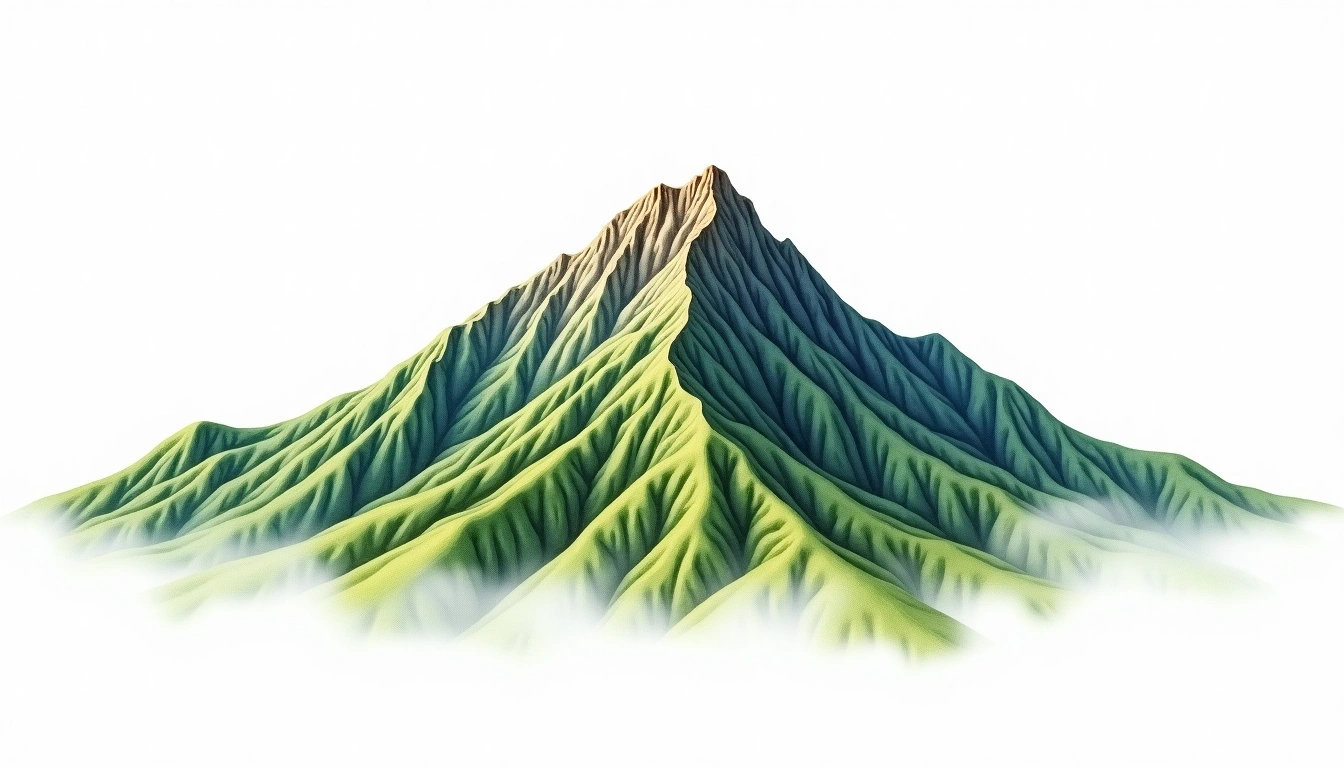 Naejangsan — 763m — South Korea — watercolor illustration