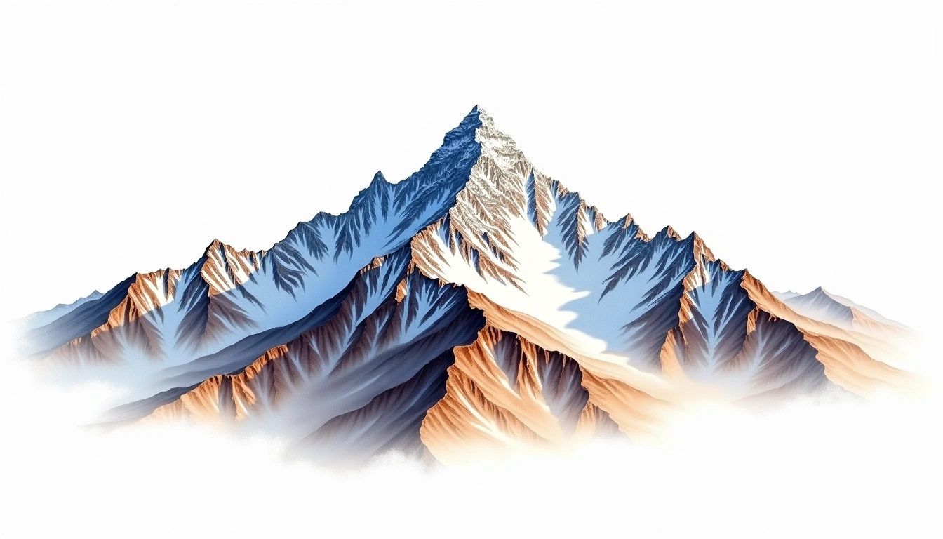 Nagar Parbat — 6,267m — Pakistan — watercolor illustration