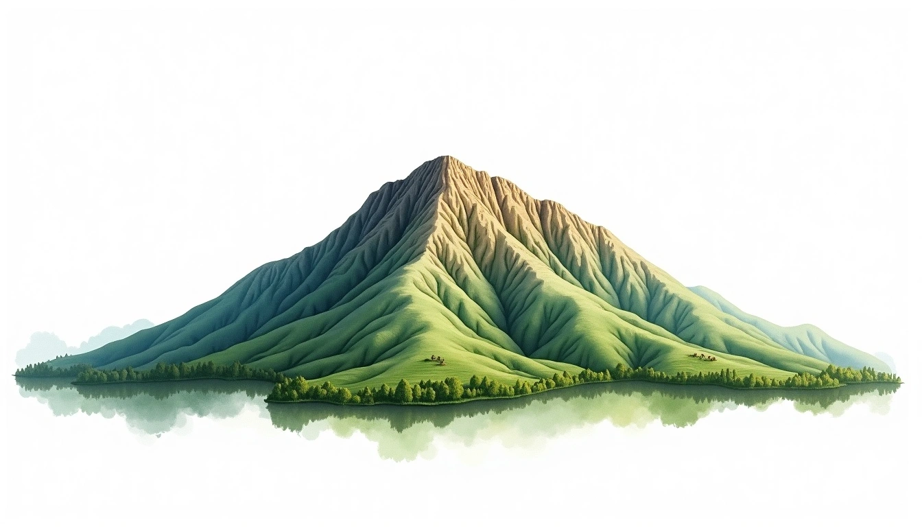 Namanga Hill — 1,848m — Kenya — watercolor illustration
