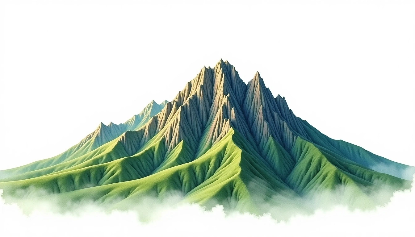 Namhansan — 522m — South Korea — watercolor illustration
