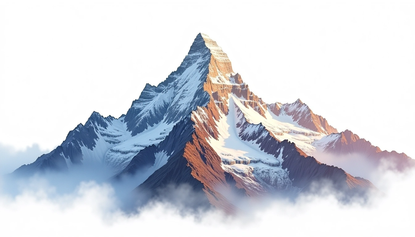 Nanga Parbat — 8,126m — Pakistan — watercolor illustration