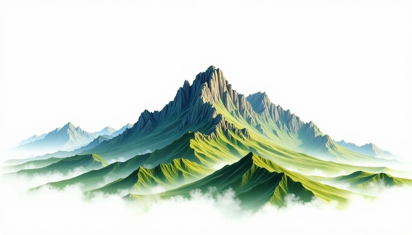 Nanhu Dashan — 3,742m — Taiwan — watercolor illustration