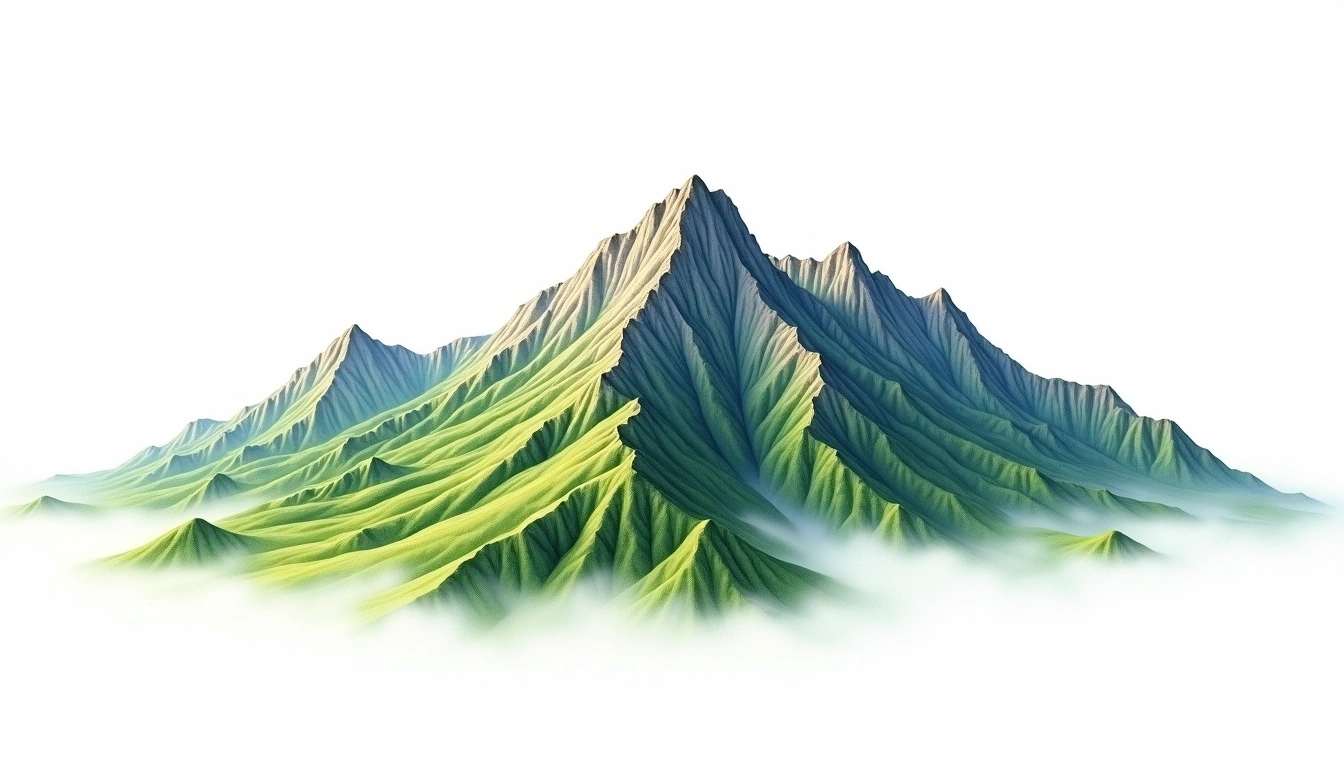 Nanhu Nanfeng — 3,505m — Taiwan — watercolor illustration