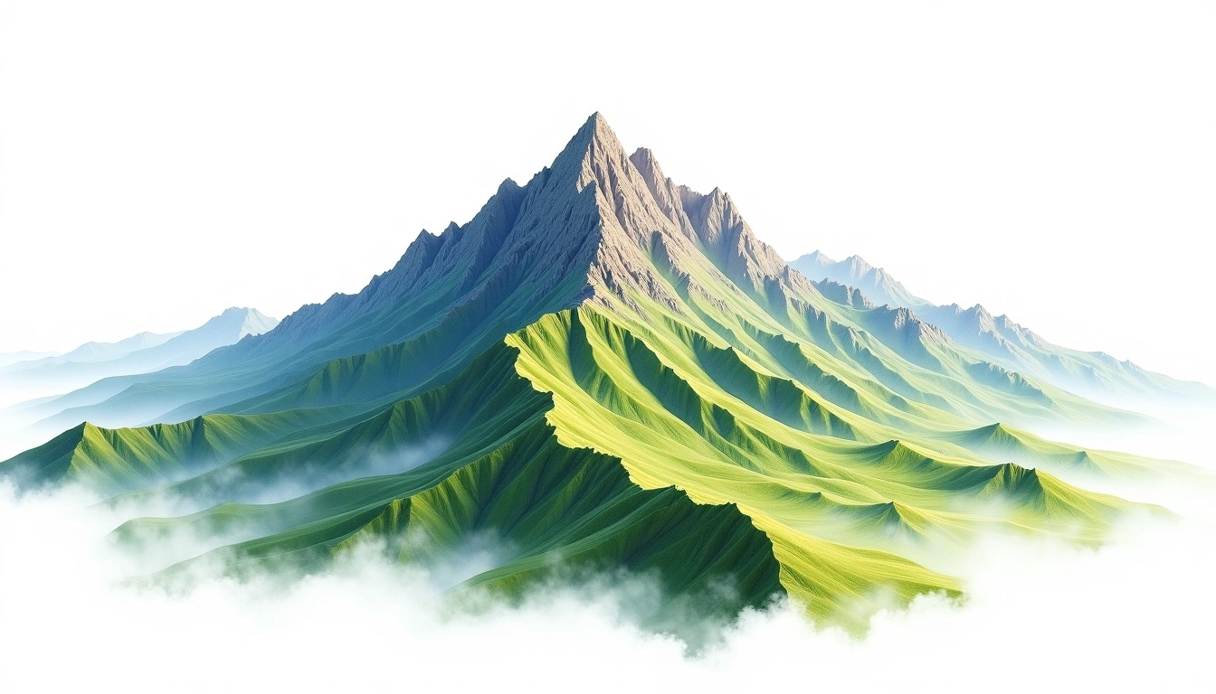 Nanyu Shan — 3,844m — Taiwan — watercolor illustration