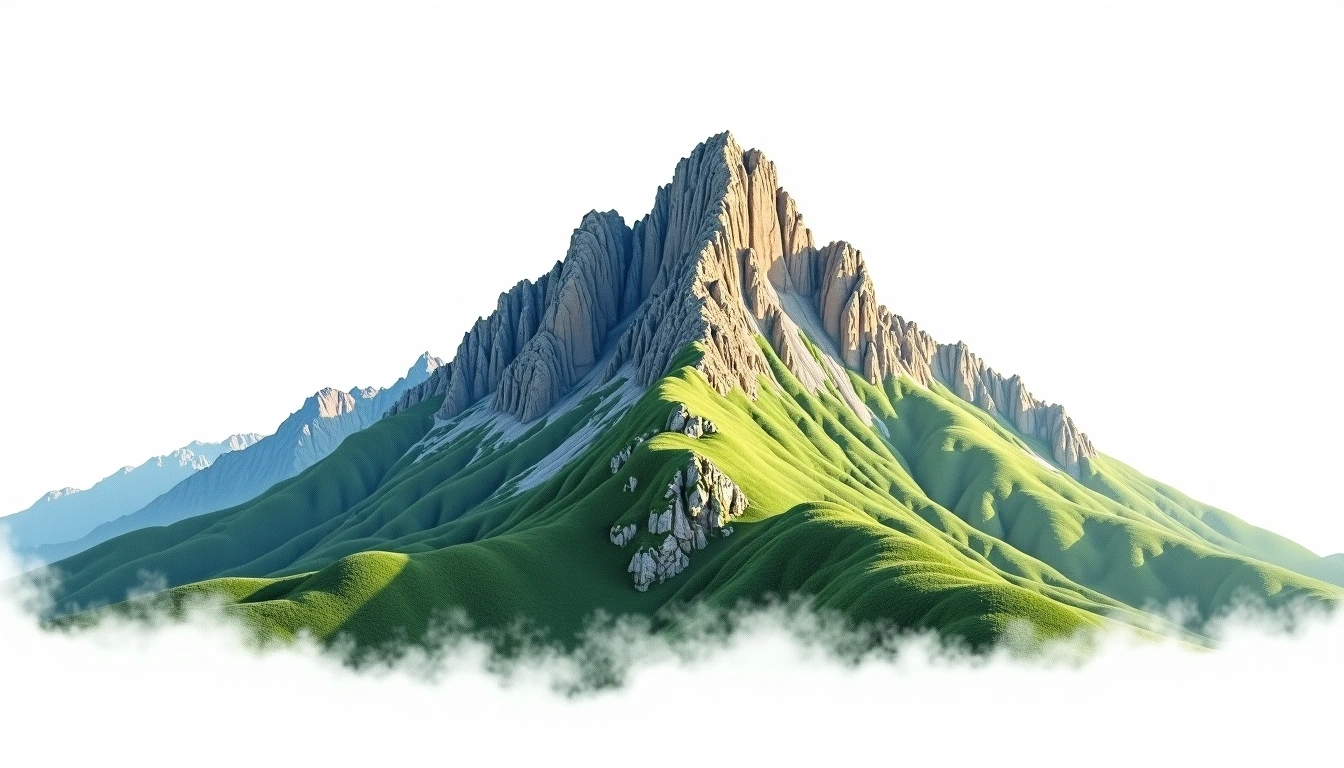 Naranjo de Bulnes — 2,519m — Spain — watercolor illustration