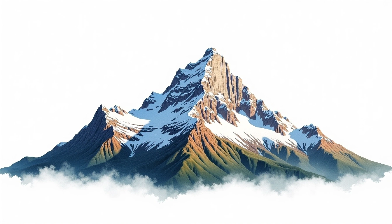 Narvik Stetind — 1,591m — Norway — watercolor illustration