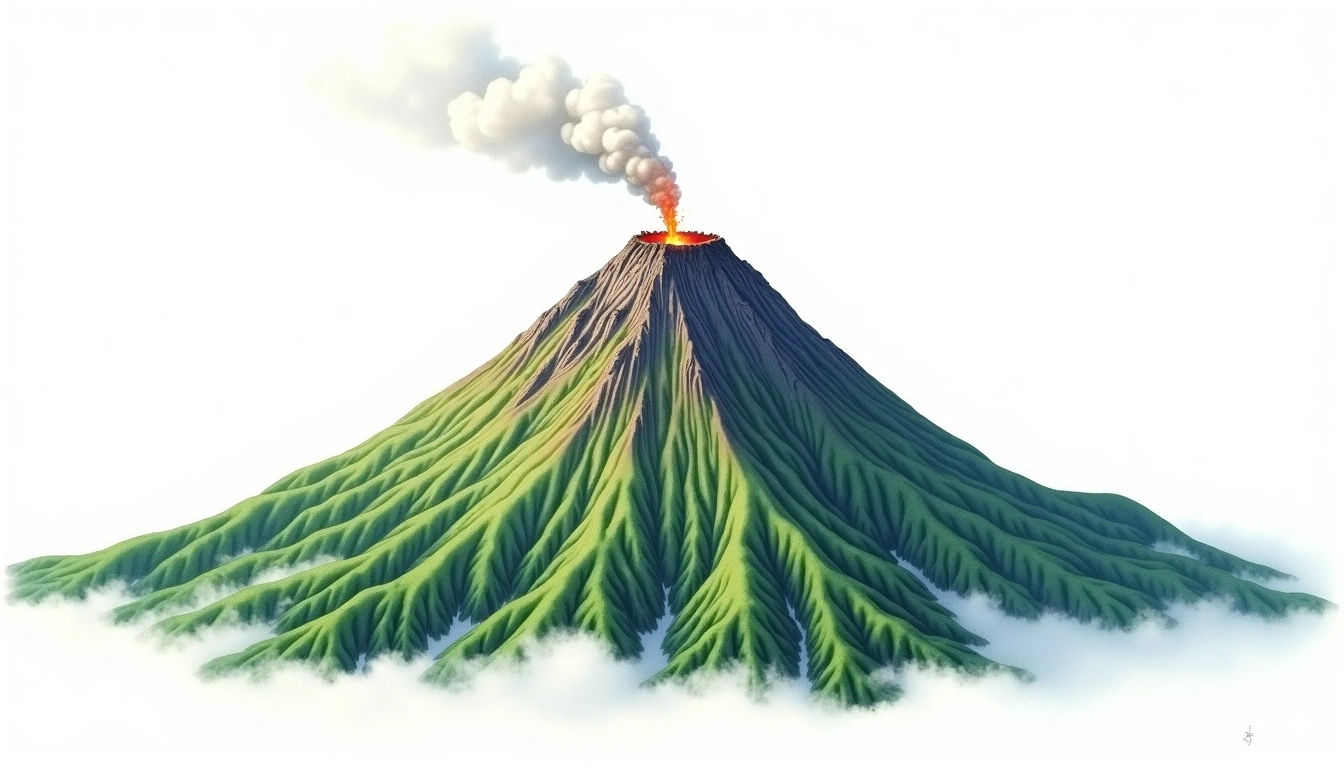 Nasu-dake — 1,917m — Japan — watercolor illustration