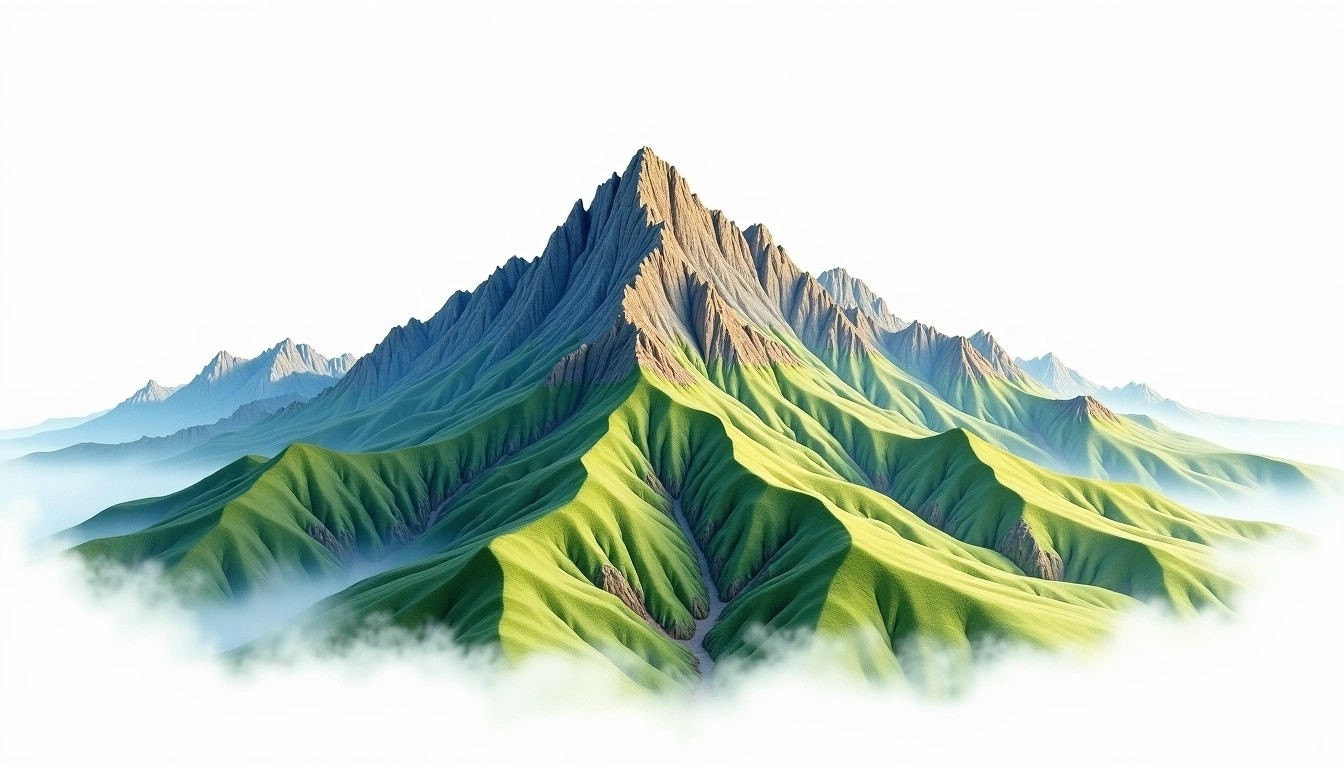 Nenggao Nanfeng — 3,349m — Taiwan — watercolor illustration