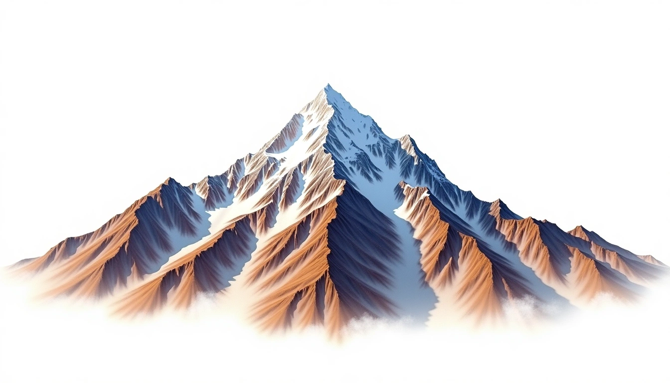 Nevado Charqueani — 5,392m — Bolivia — watercolor illustration