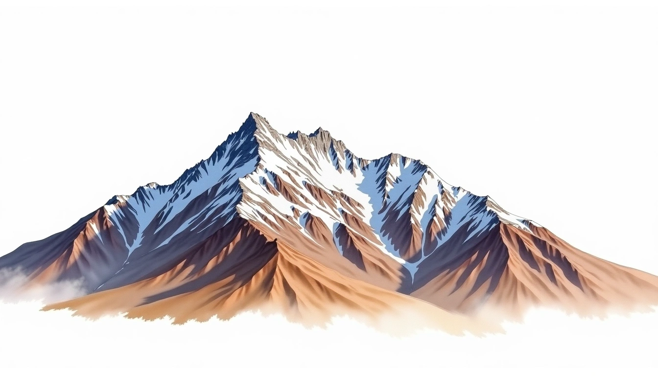 Nevado Choquezafra — 5,700m — Peru — watercolor illustration