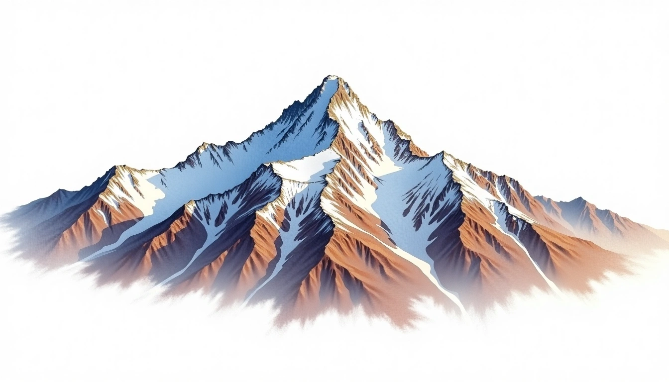 Nevado Cololo — 5,915m — Bolivia — watercolor illustration